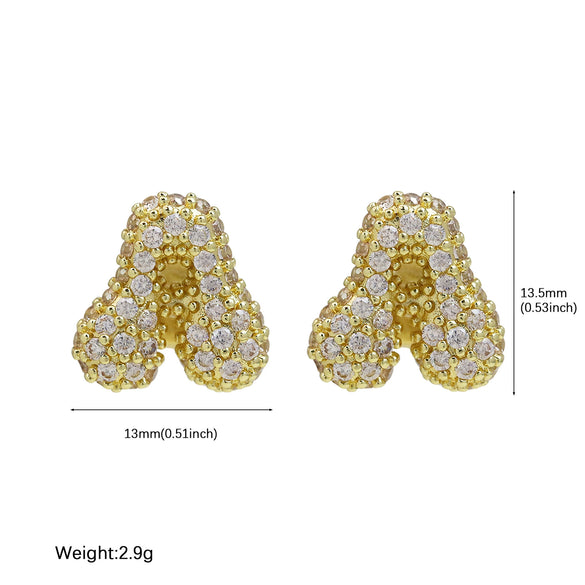 Wholesale Earrings Copper Balloon Bubble With Cute Letter Design Electroplated For Women