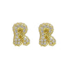 Wholesale Earrings Copper Balloon Bubble With Cute Letter Design Electroplated For Women