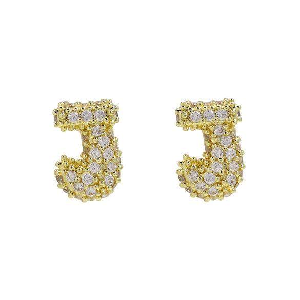 Wholesale Earrings Copper Balloon Bubble With Cute Letter Design Electroplated For Women