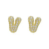 Wholesale Earrings Copper Balloon Bubble With Cute Letter Design Electroplated For Women