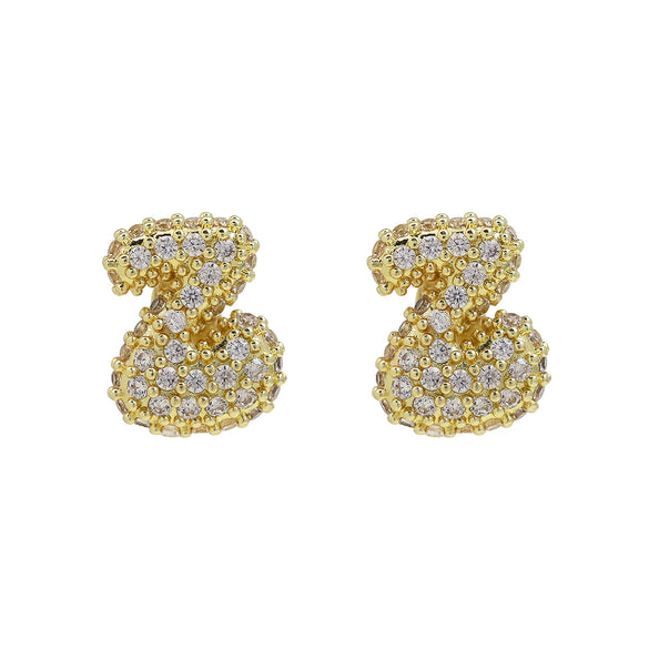 Wholesale Earrings Copper Balloon Bubble With Cute Letter Design Electroplated For Women