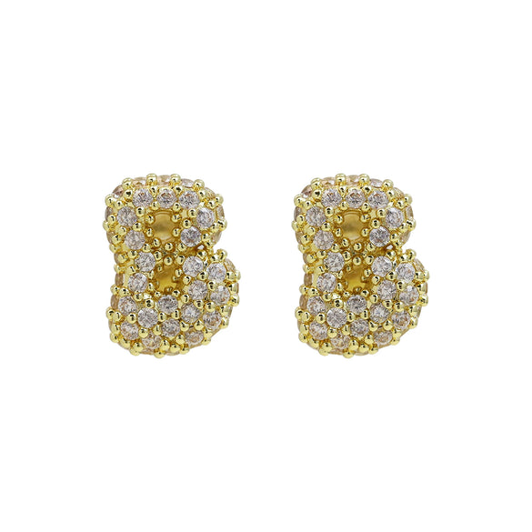 Wholesale Earrings Copper Balloon Bubble With Cute Letter Design Electroplated For Women