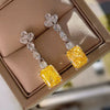 Wholesale Earrings Copper Baroque Geometric Flowers Leaves Rectangular Style