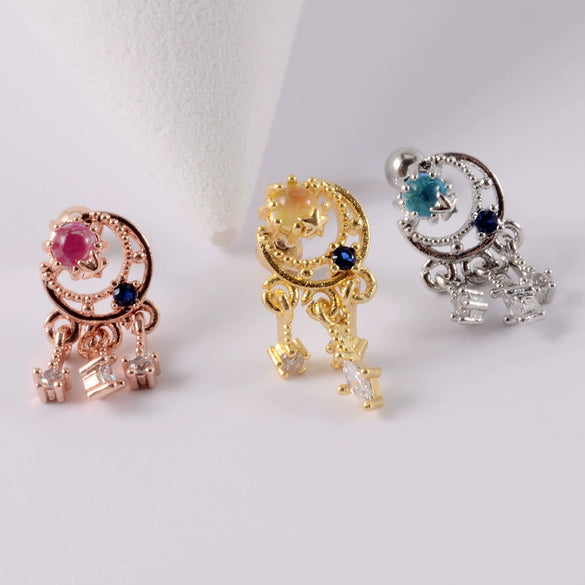 Wholesale Earrings Copper Candycolored Dreamchasing Dragonfly Animal Electroplated Heart Shape