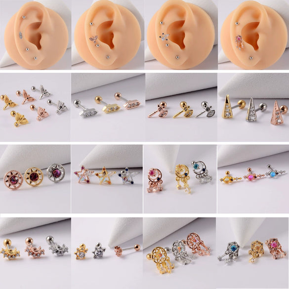 Wholesale Earrings Copper Candycolored Dreamchasing Dragonfly Animal Electroplated Heart Shape