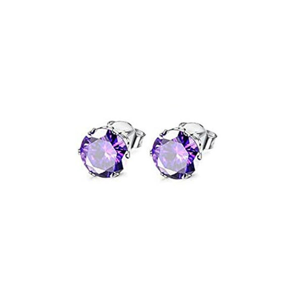 Wholesale Earrings Copper Colorful Zircon Geometric Sixclaw Design