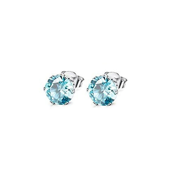 Wholesale Earrings Copper Colorful Zircon Geometric Sixclaw Design