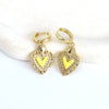 Wholesale Earrings Copper Dripping Oil Geometric Heartshaped Sweet Style 18K Gold Plated