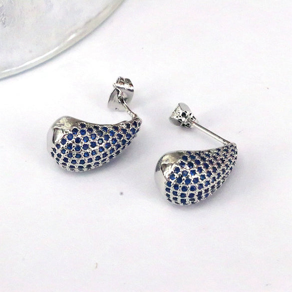 Wholesale Earrings Copper Drop Shape Geometric Set With Diamonds For Women