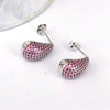 Wholesale Earrings Copper Drop Shape Geometric Set With Diamonds For Women