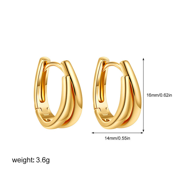 Wholesale Earrings Copper Electroplating U Shape Geometric Style For Women