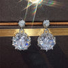 Wholesale Earrings Copper Flower Design Sparkling Diamond Zircon Accessories