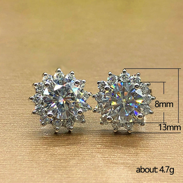 Wholesale Earrings Copper Flower Micro Inlaid Zircon Fashion Ol Style