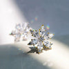 Wholesale Earrings Copper Flower Zirconia Light Luxury Minimalist Style For Women