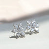 Wholesale Earrings Copper Flower Zirconia Light Luxury Minimalist Style For Women