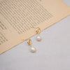 Wholesale Earrings Copper Freshwater Pearl Retro Geometric Handmade For Women