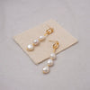 Wholesale Earrings Copper Freshwater Pearl Retro Geometric Handmade For Women