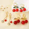 Wholesale Earrings Copper Fruit Cherry Design Electroplating