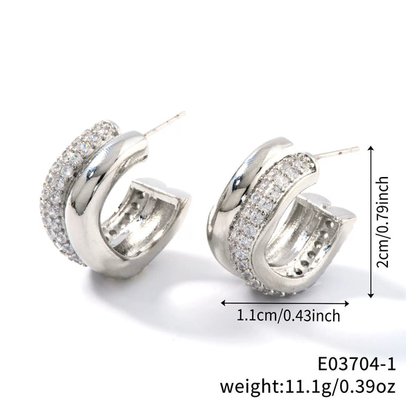 Wholesale Earrings Copper Geometric Crescentshaped Electroplating Elegant Retro Women's