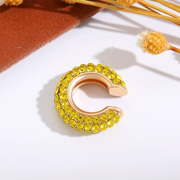 Wholesale Earrings Copper Geometric Cshaped Set With Diamonds Unisex