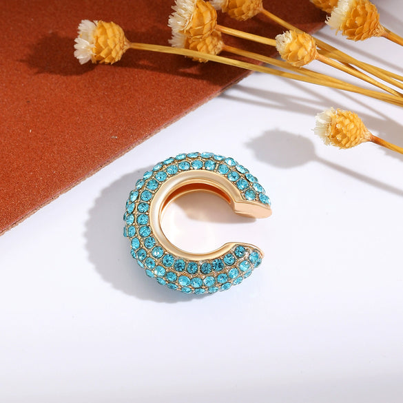 Wholesale Earrings Copper Geometric Cshaped Set With Diamonds Unisex