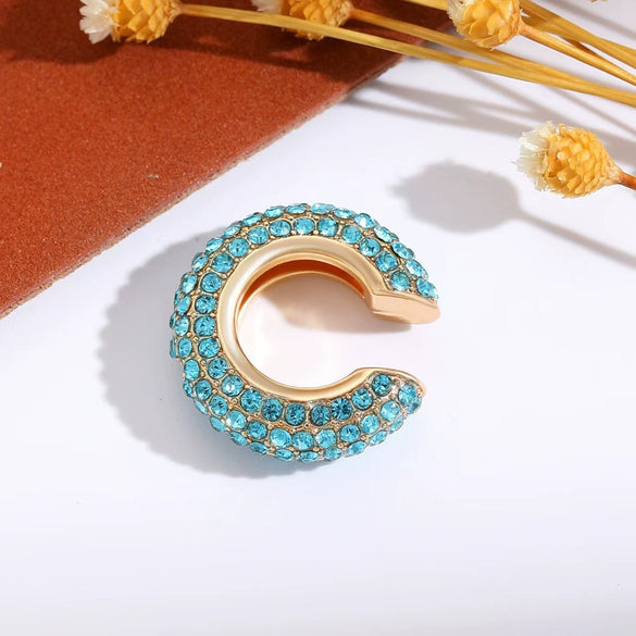 Wholesale Earrings Copper Geometric Cshaped Set With Diamonds Unisex