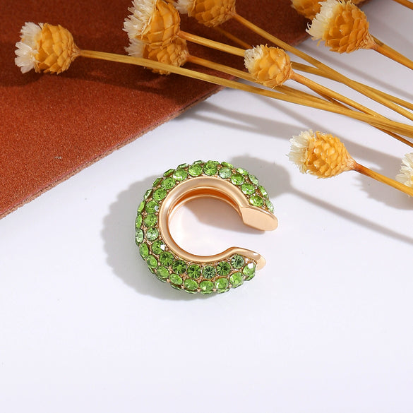 Wholesale Earrings Copper Geometric Cshaped Set With Diamonds Unisex