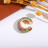 Wholesale Earrings Copper Geometric Cshaped Set With Diamonds Unisex