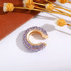 Wholesale Earrings Copper Geometric Cshaped Set With Diamonds Unisex