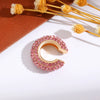 Wholesale Earrings Copper Geometric Cshaped Set With Diamonds Unisex