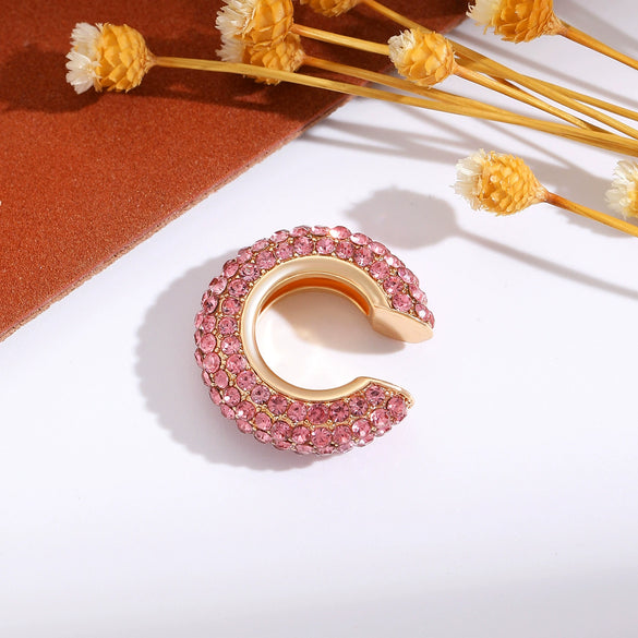 Wholesale Earrings Copper Geometric Cshaped Set With Diamonds Unisex