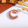 Wholesale Earrings Copper Geometric Cshaped Set With Diamonds Unisex