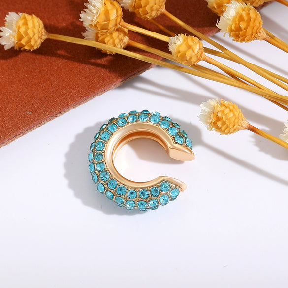 Wholesale Earrings Copper Geometric Cshaped Set With Diamonds Unisex