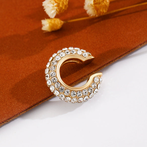 Wholesale Earrings Copper Geometric Cshaped Set With Diamonds Unisex