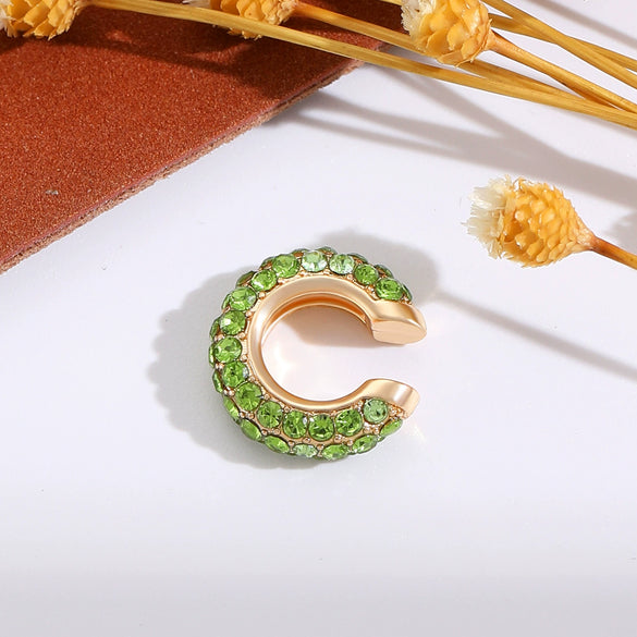 Wholesale Earrings Copper Geometric Cshaped Set With Diamonds Unisex
