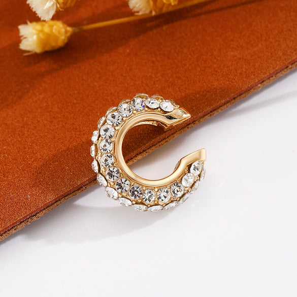 Wholesale Earrings Copper Geometric Cshaped Set With Diamonds Unisex
