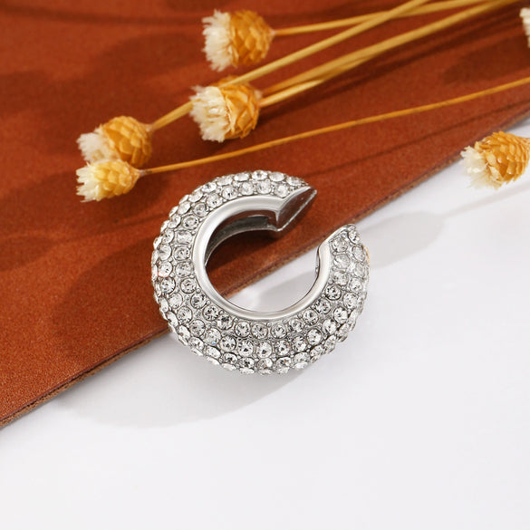 Wholesale Earrings Copper Geometric Cshaped Set With Diamonds Unisex