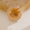 Wholesale Earrings Copper Geometric Cshaped Set With Diamonds Unisex