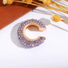 Wholesale Earrings Copper Geometric Cshaped Set With Diamonds Unisex