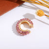 Wholesale Earrings Copper Geometric Cshaped Set With Diamonds Unisex