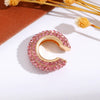 Wholesale Earrings Copper Geometric Cshaped Set With Diamonds Unisex