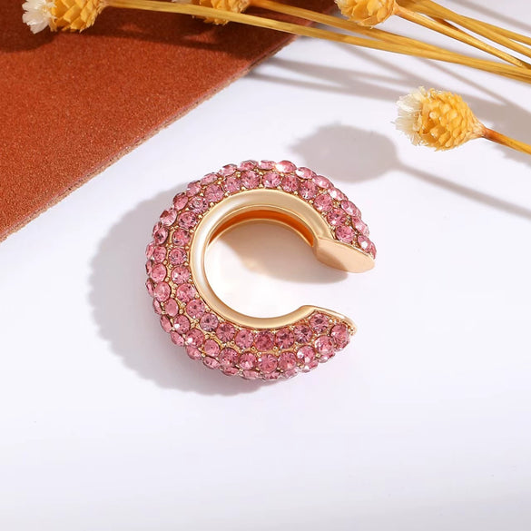 Wholesale Earrings Copper Geometric Cshaped Set With Diamonds Unisex