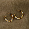 Wholesale Earrings Copper Geometric Cshaped Tiger's Eye Electroplating For Women Minimalist Light Luxury French Retro Style