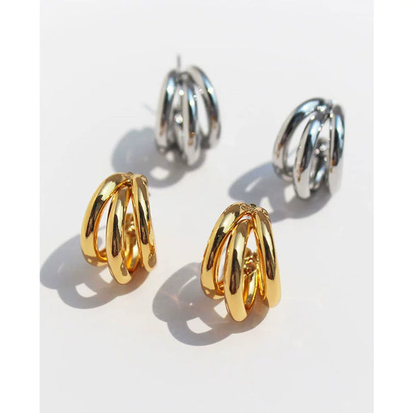Wholesale Earrings Copper Geometric Electroplating Cshaped