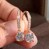 Wholesale Earrings Copper Geometric Four Claw Shining Eight Heart Eight Arrows Zircon Hook For Women