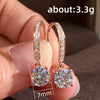 Wholesale Earrings Copper Geometric Four Claw Shining Eight Heart Eight Arrows Zircon Hook For Women