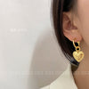 Wholesale Earrings Copper Geometric Heart Cshaped Electroplated Retro Trendy Light Luxury Highend