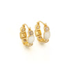 Wholesale Earrings Copper Geometric Heart Cshaped Retro Enamel Asymmetric Zircon Inlaid Electroplating