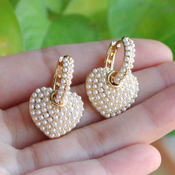 Wholesale Earrings Copper Geometric Heart Shape Electroplating For Women