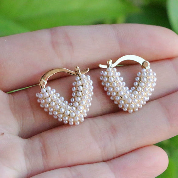 Wholesale Earrings Copper Geometric Heart Shape Electroplating For Women